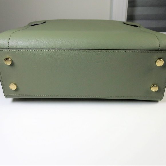 Michael Kors Rayne Medium Leather Satchel Army Green NWT - Picture 6 of 13